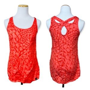 THE NORTH FACE Orange Keyhole Back Criss Cross Scoop Tank SMALL Casual Hike
